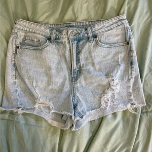 Old Navy Light Wash High Waist Distressed Shorts